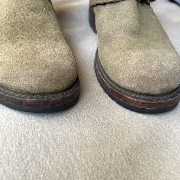 FRYE Veronica Taupe Suede Buckle Boots Size 7 - Picture 7 of 12
